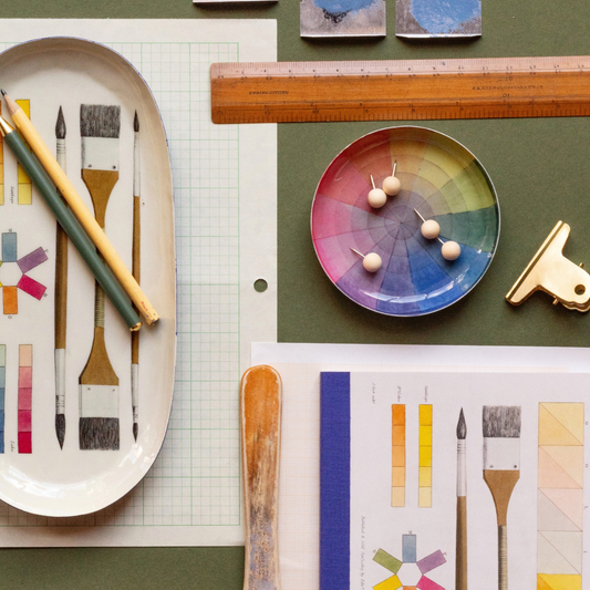 Vintage Colour Wheel Enamel Tray