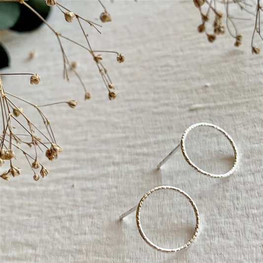 Oberon Hammered Wreath Stud Earrings