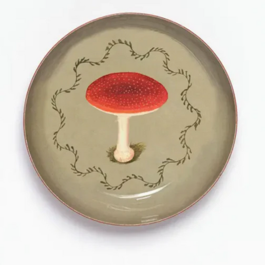 Enamel Printed Tray - Mushroom