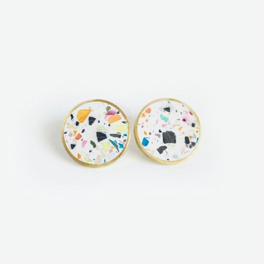 Concrete Framed Medium Earrings