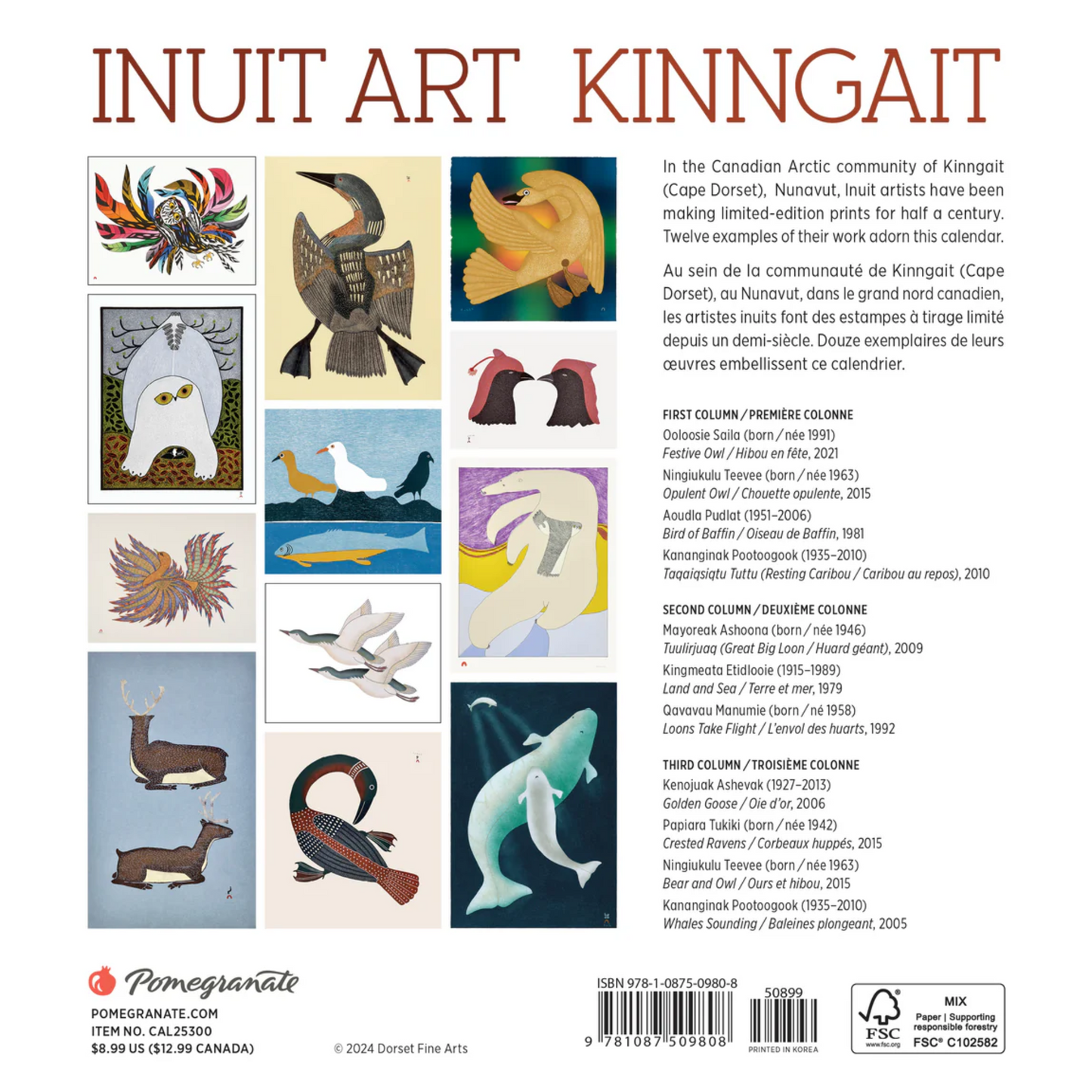 Inuit Art: Kinngait 2025 Mini Wall Calendar