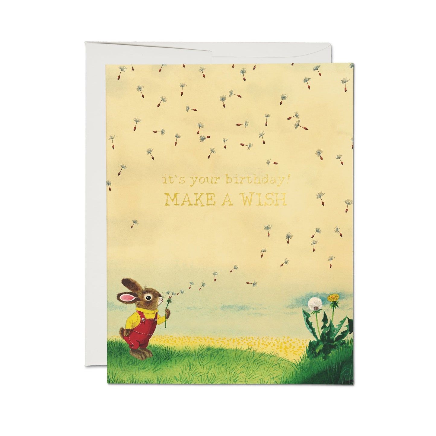 Bunny and Dandelion Birthday Card