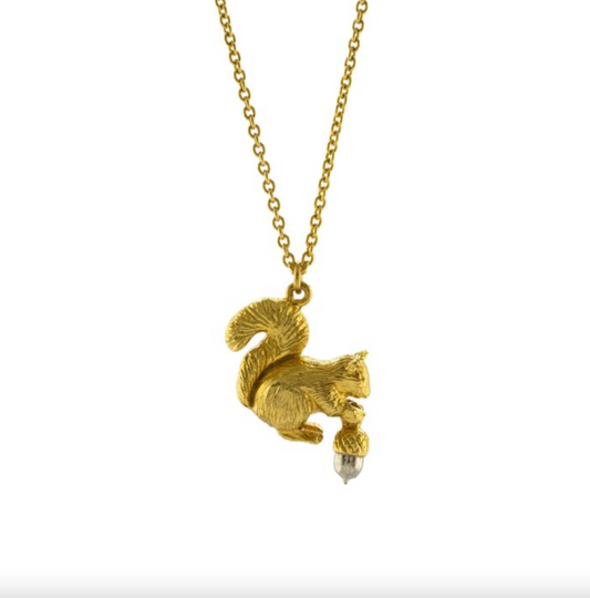 Squirrel and Acorn Necklace