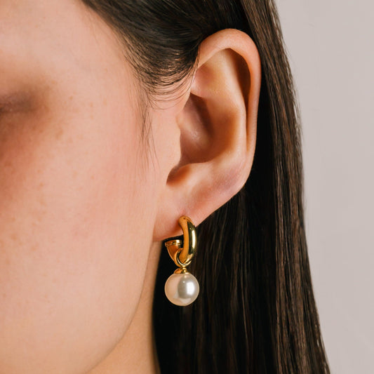 Solstice Pearl Hoop Earrings