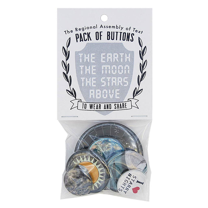 Earth & Moon Pack of Buttons