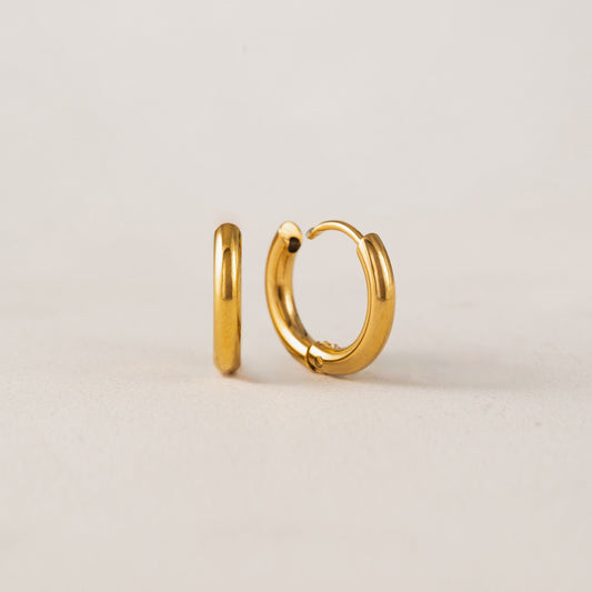 Tube Hoop Gold Earrings