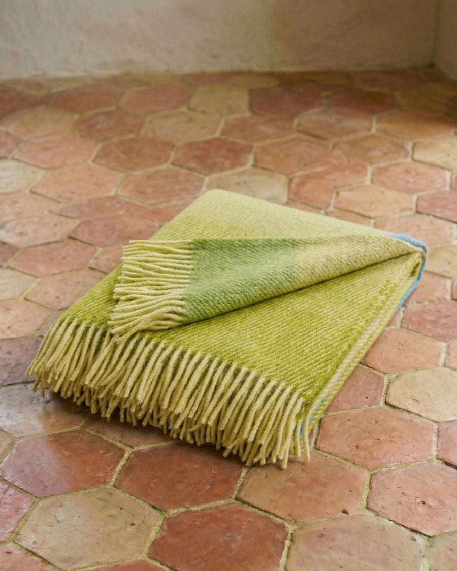 Aurora Greenish Lambswool Throw