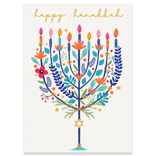 Colorful Menorah Card
