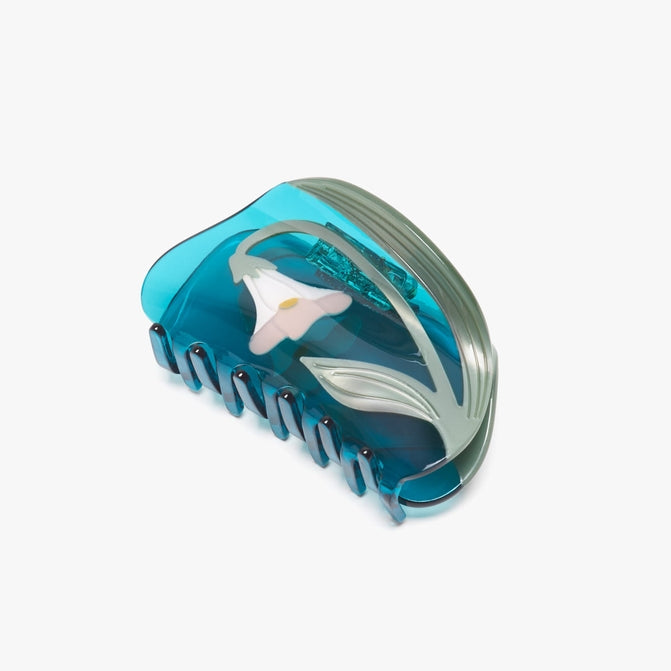 Alba White Vine Teal Hair Claw