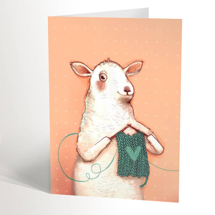 Knitting Sheep Card