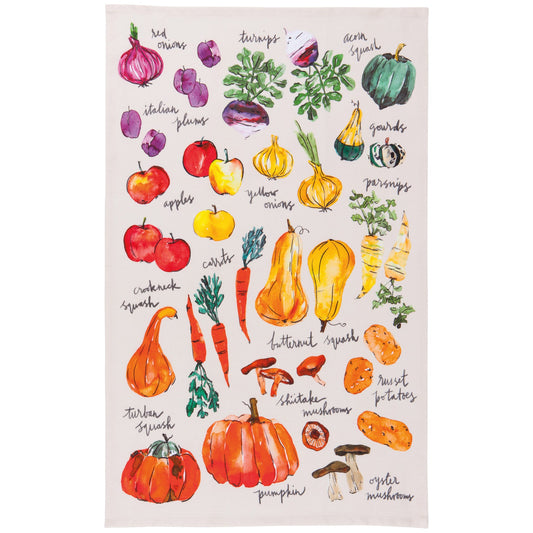 Veggie Stand Printed Cotton Tea Towel