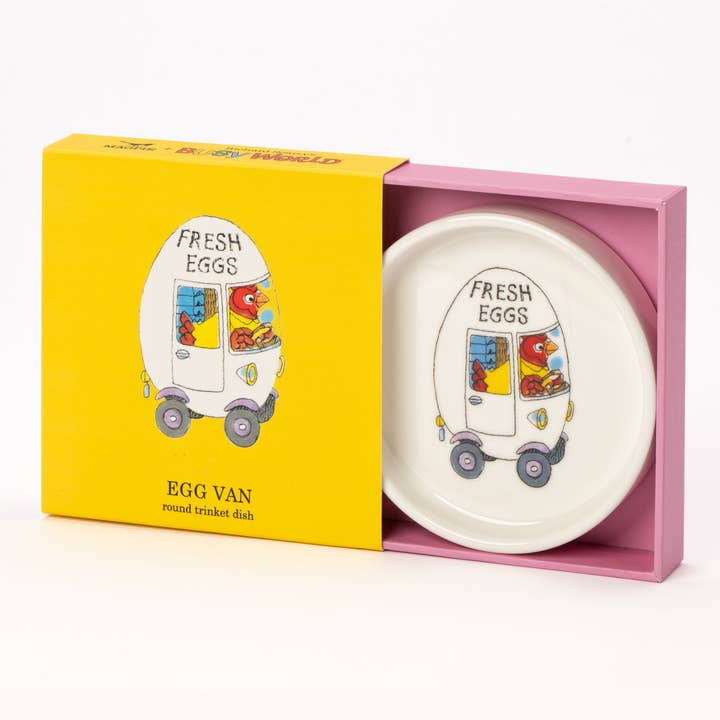 Magpie X Richard Scarry Egg Van Round Trinket Dish