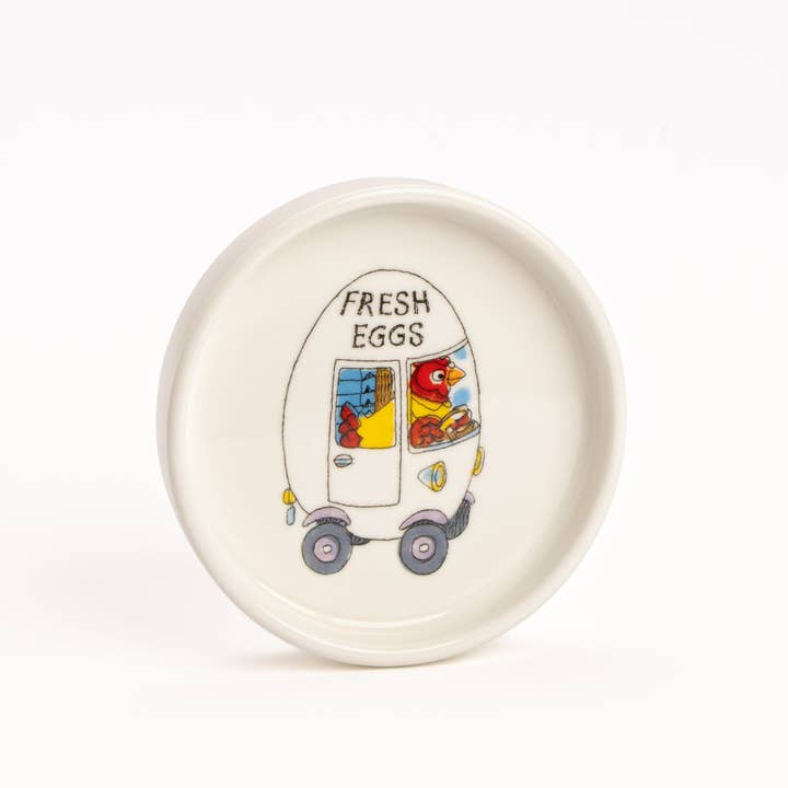 Magpie X Richard Scarry Egg Van Round Trinket Dish