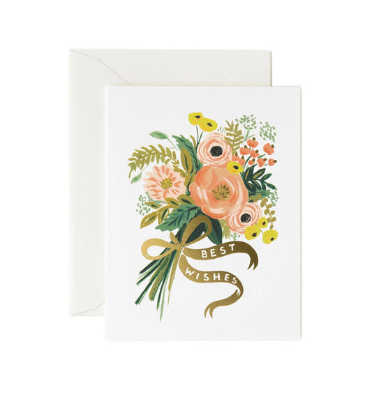 Best Wishes Bouquet Wedding Card