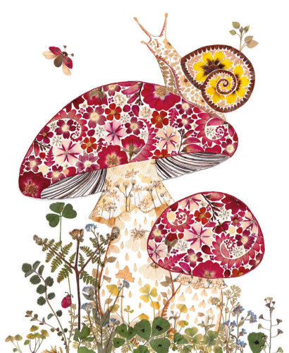Snail and Toadstools Card
