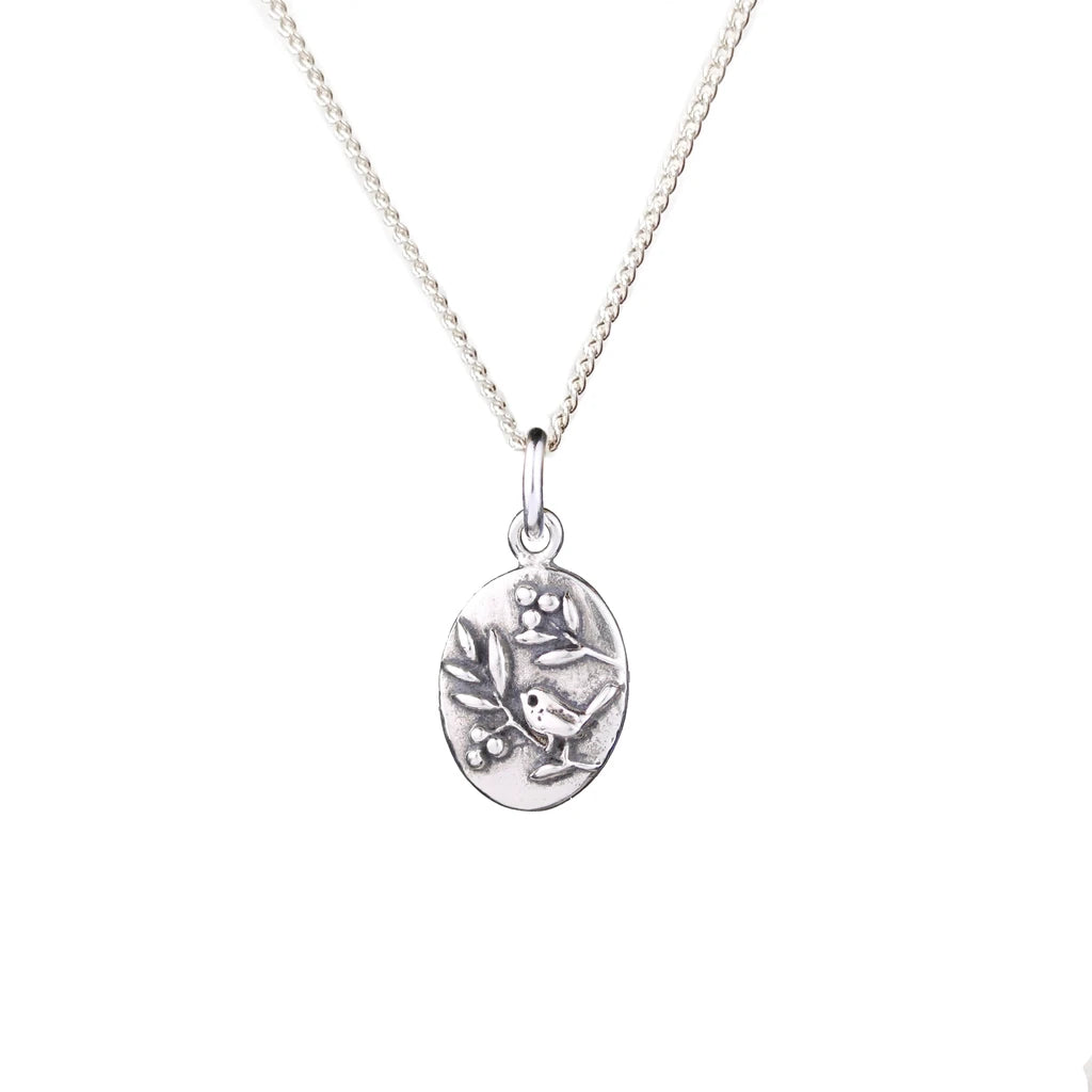 Bird in Berries Charm Necklace