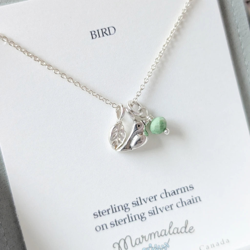 Bird + Leaf Necklace