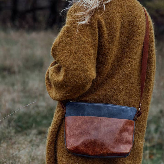 Grey Canvas Brooklyn Mini Crossbody Bag