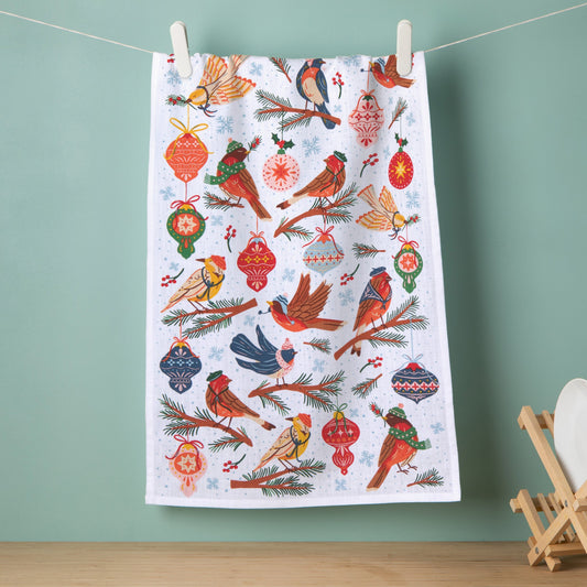 Season's Tweetings Tea Towel