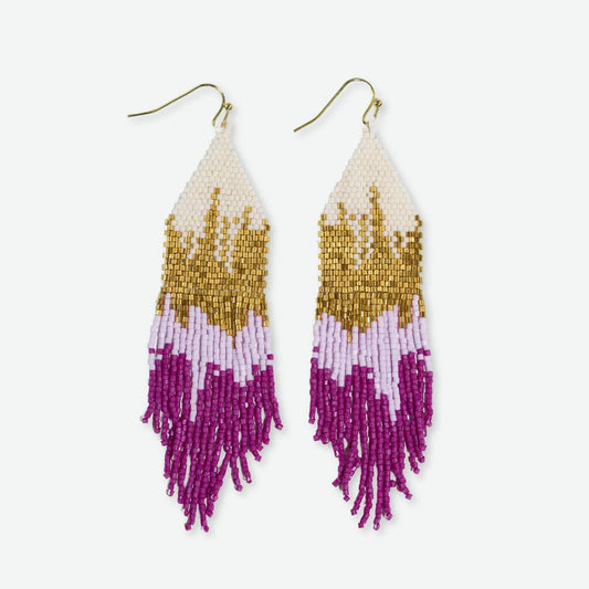 Claire Ombre Beaded Fringe Earrings