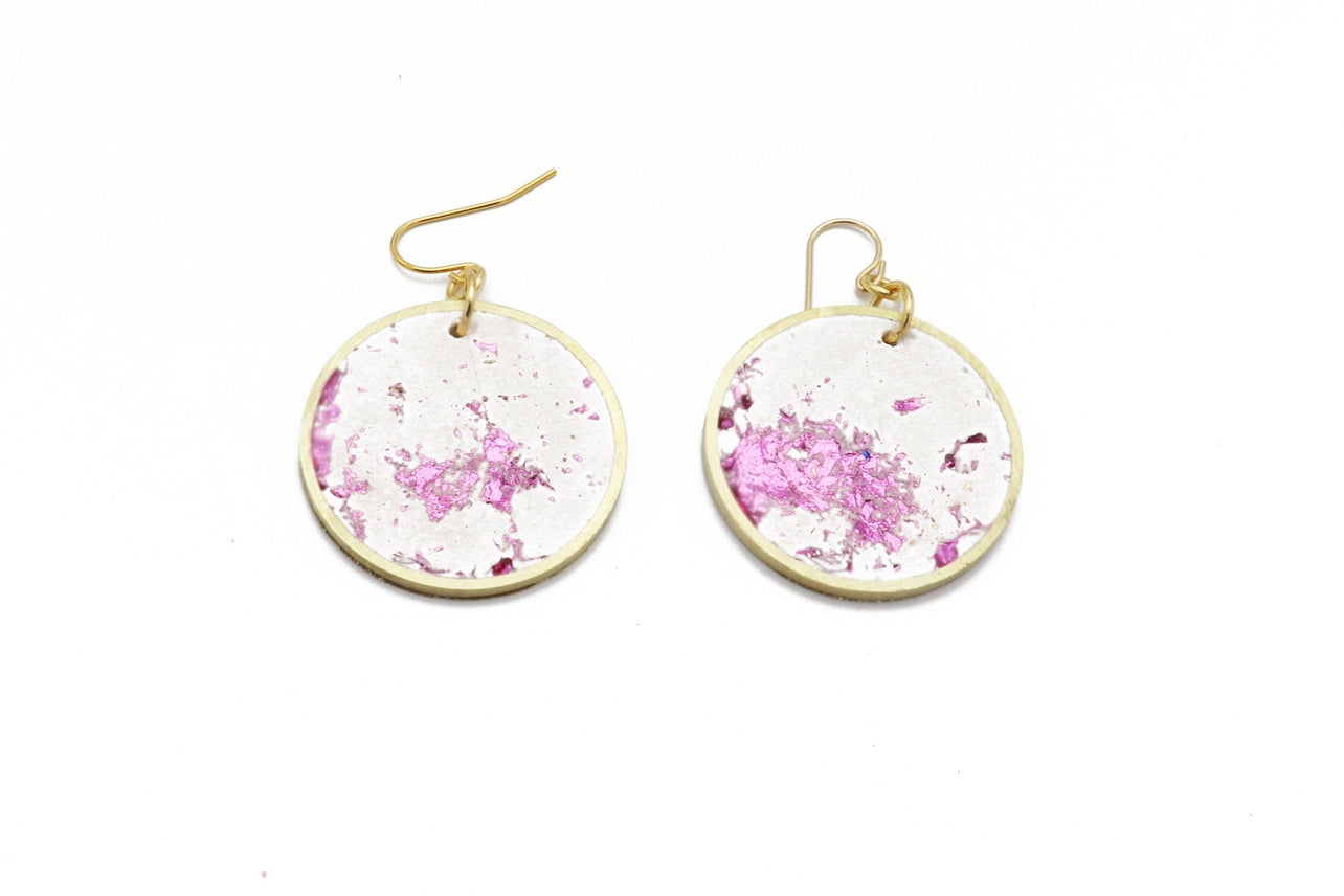 Concrete Framed Large Drop Earrings