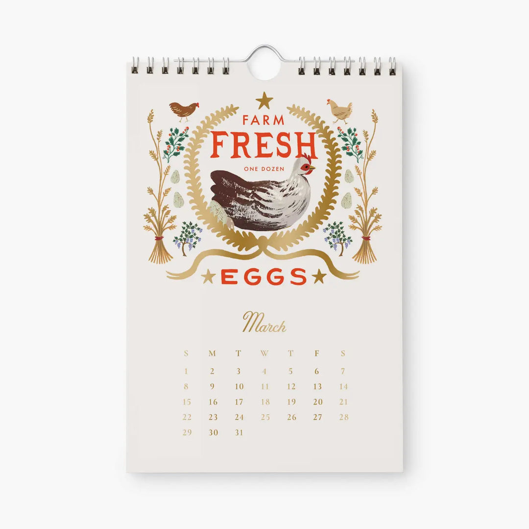 Country Farm Kitchen Calendar 2026