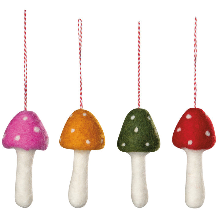 Toadstool Felt Christmas Tree Ornaments