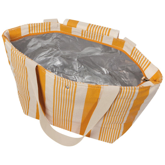 Ochre Stripe Fold-Up Fresh Tote