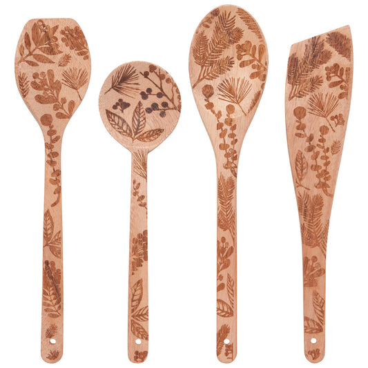 Winterberry Engraved Neem Wood Utensils