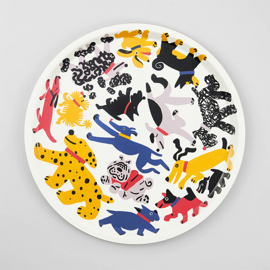 Dogs Round Art Tray