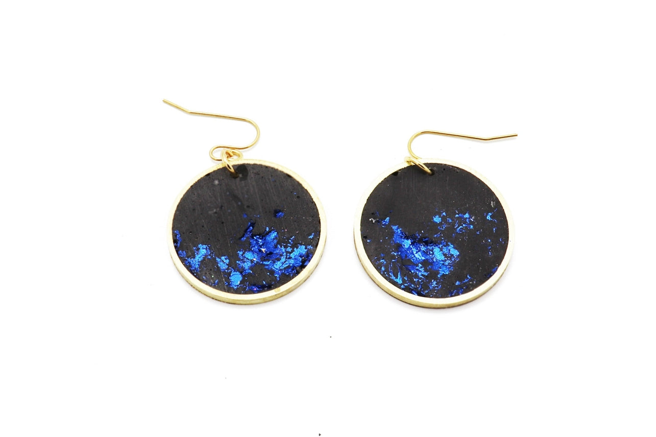 Concrete Framed Large Drop Earrings