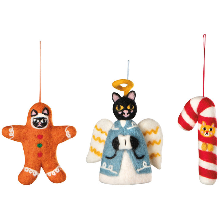 Bauble Cats Felt Christmas Tree Ornament