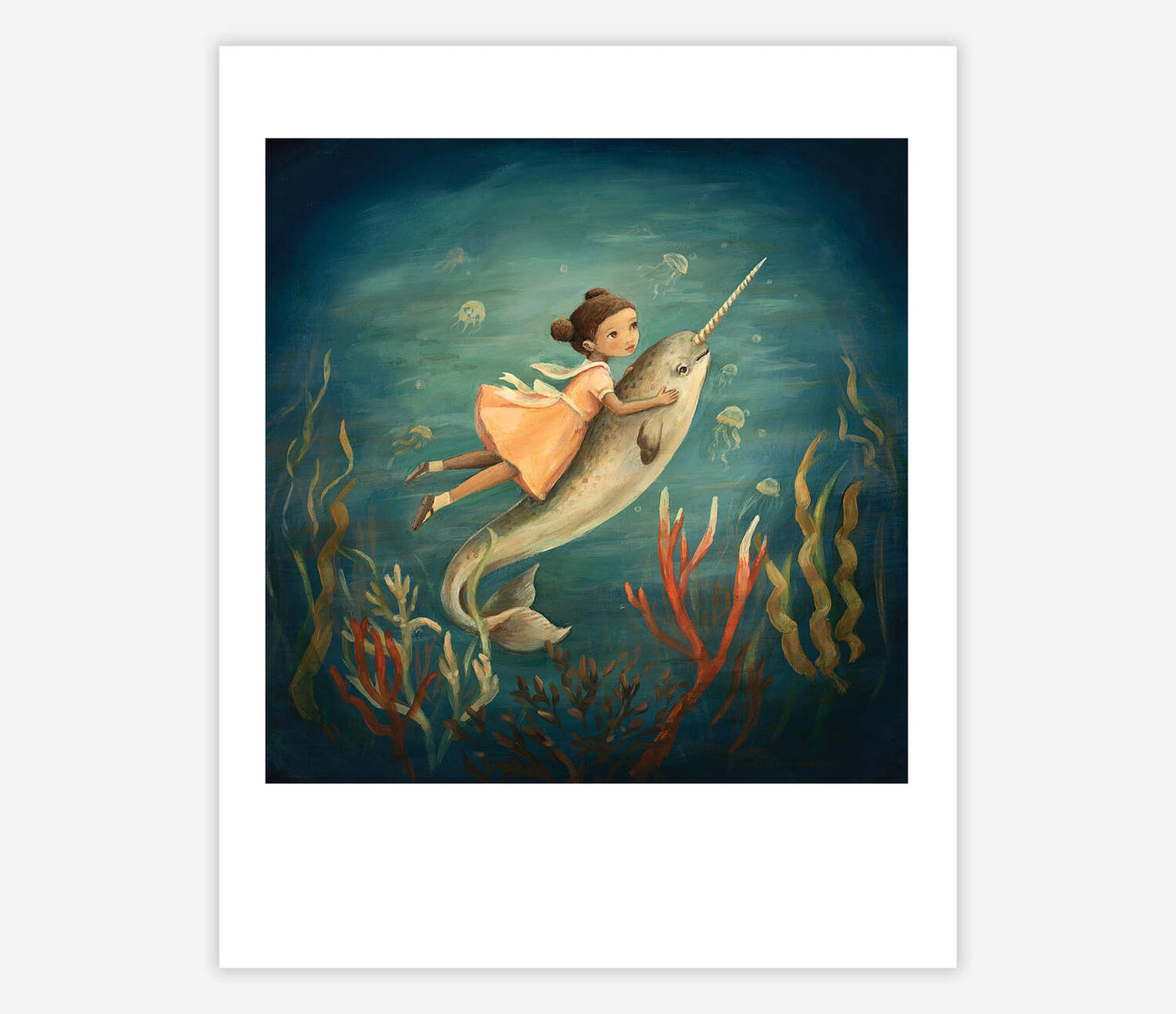 Emily Winfield Martin Dream Animals: Narwhal and Girl 8x10 Archival Print