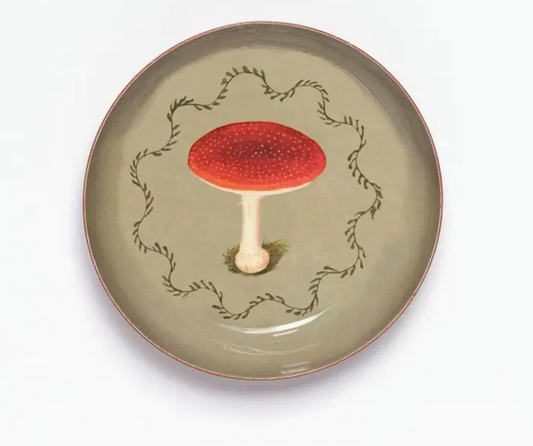 Enamel Printed Tray - Mushroom