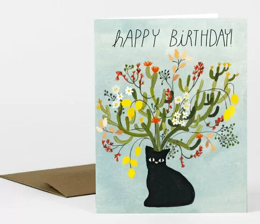 Happy Birthday Black Cat Card