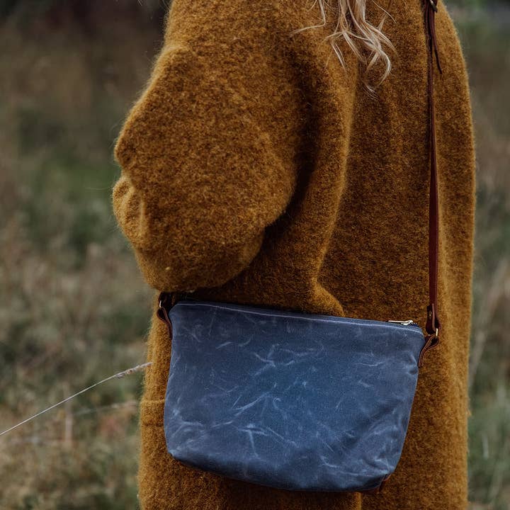 Grey Canvas Brooklyn Mini Crossbody Bag
