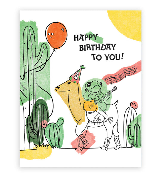 Froggy Llama Birthday Drama Card