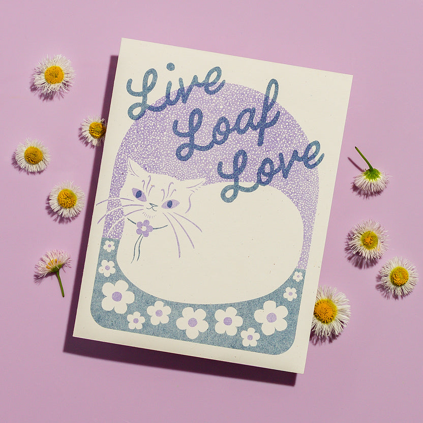Live Loaf Love - Risograph Card