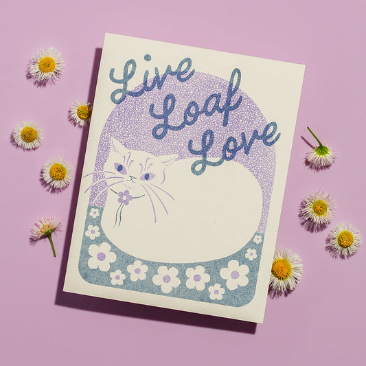 Live Loaf Love - Risograph Card