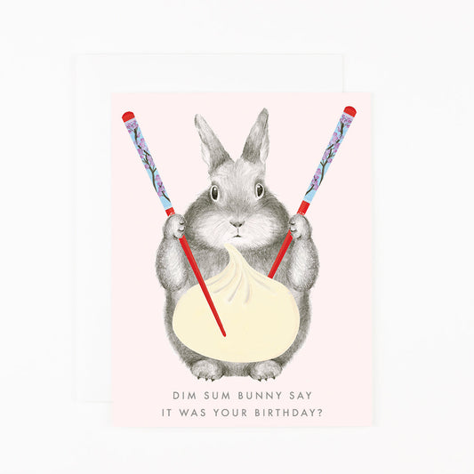 Dim Sum Bunny Birthday Card