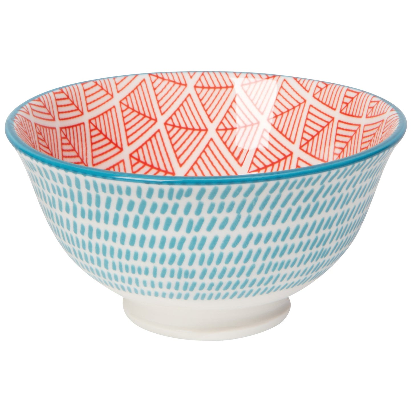 Red Blue Stamped Bowl