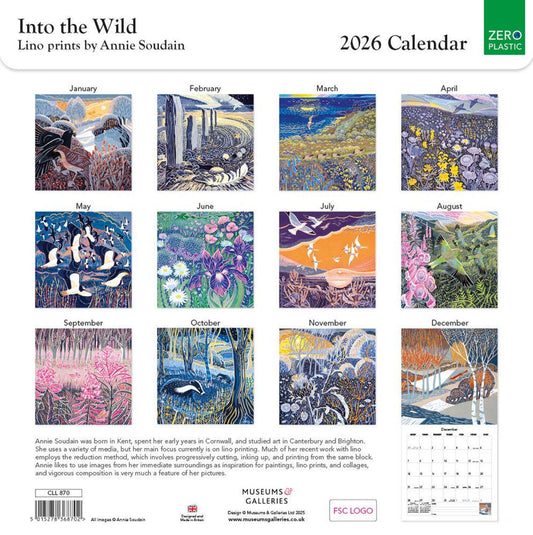 Into The Wild, Annie Soudain 2026 Wall Calendar