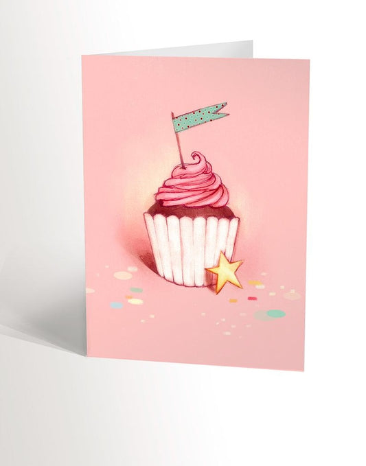 Pink Cupcake Birthday Card