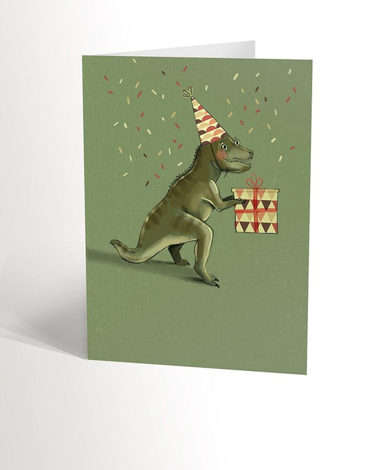 Green Dino Birthday Card