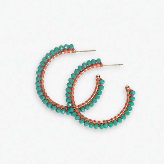 Lillian Crystal Beaded Turquoise Earrings