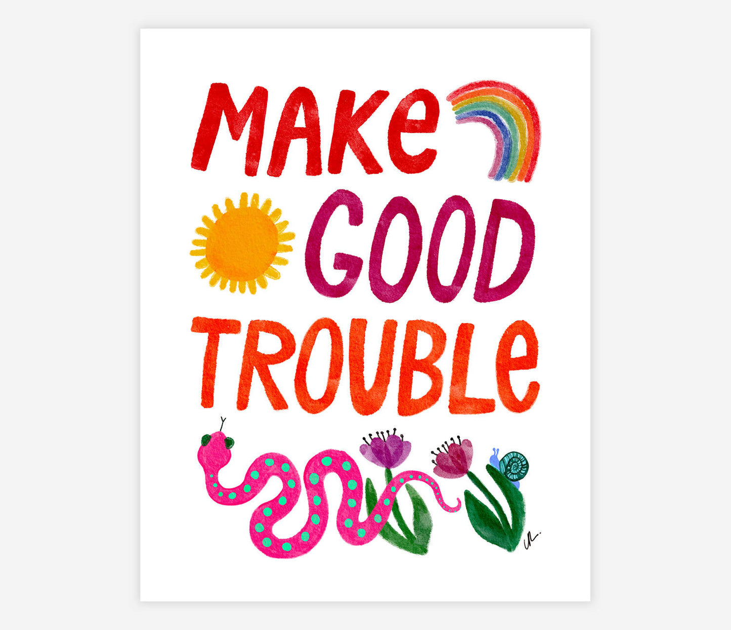 Make Good Trouble Archival Art Print 8.5x11