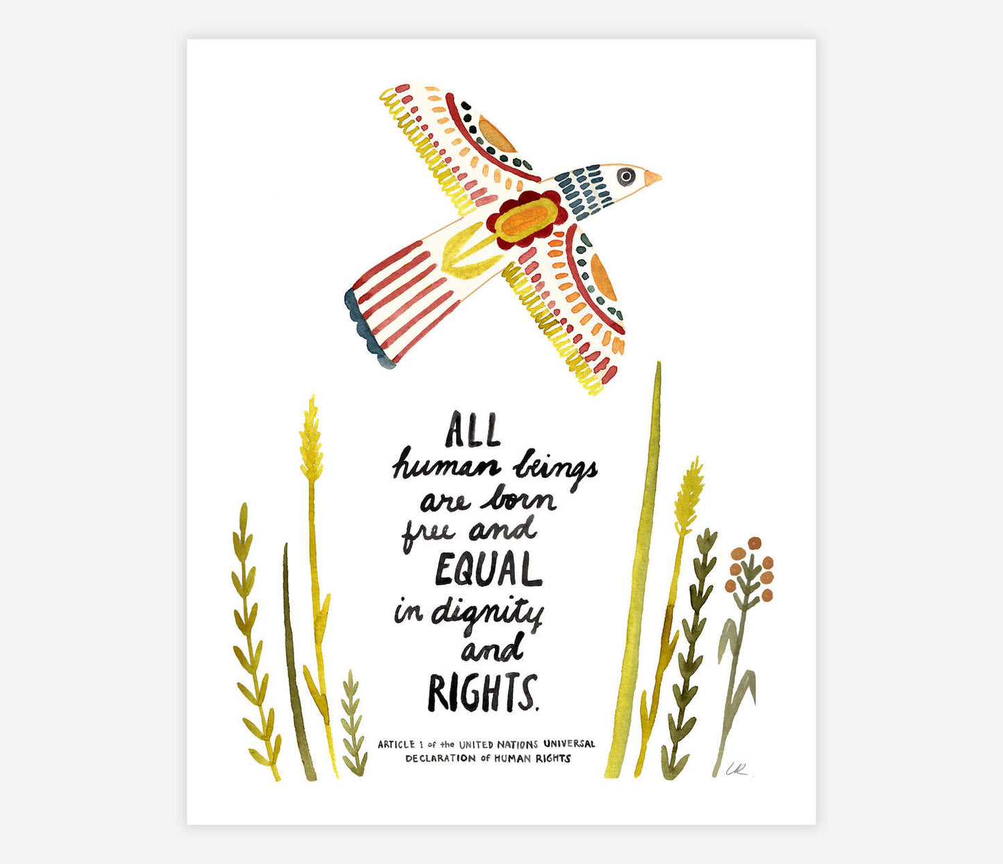 UN Declaration of Human Rights Archival Art Print 8.5x11