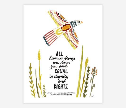 UN Declaration of Human Rights Archival Art Print 8.5x11