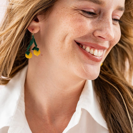 Lottie Lemon Beaded Earrings