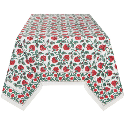 Carnation Block Print Tablecloth